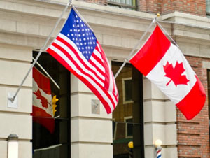 united states canada flags