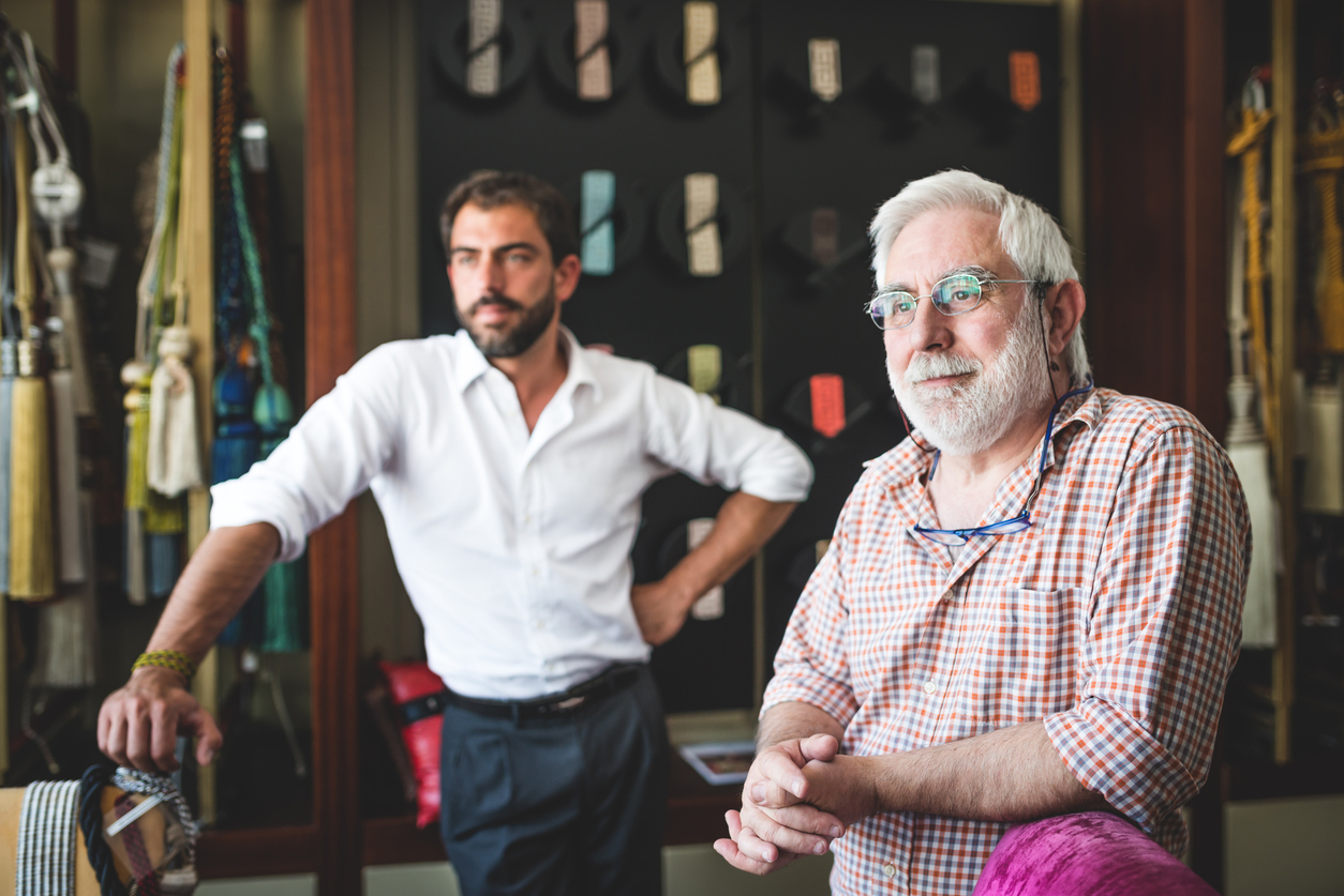 Portrait of Father and Son Entrepreneur Canadian Business succession